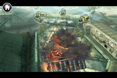 Terminator: Salvation (iPhone) screenshot: Calling in reinforcements to deal with the tank