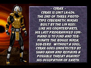 Mortal Kombat 3 (PlayStation) screenshot: Cyrax