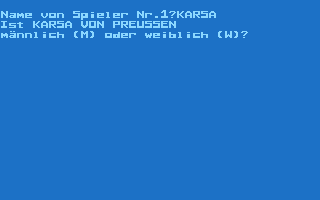 Kaiser (Atari 8-bit) screenshot: Setting up the player