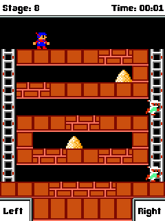 Lode Runner (J2ME) screenshot: Stage 8 - classic