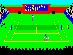Super Brat (ZX Spectrum) screenshot: Entering the name