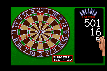 Pub Darts (Arcade) screenshot: Points getting written down