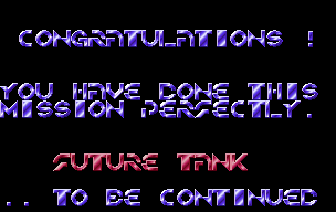 Future Tank (Amiga) screenshot: Congratulations