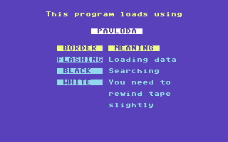 The Fellowship of the Ring (Commodore 64) screenshot: This game is using a Pavloda fastloader! (Melbourne House Tape release)