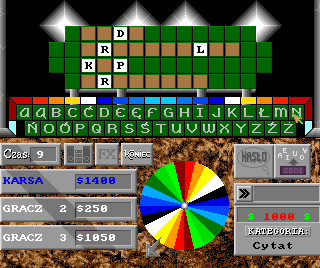 Fortuna (Amiga) screenshot: 1000 letter bonus
