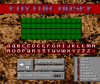 Fortuna (Amiga) screenshot: Passwords editor