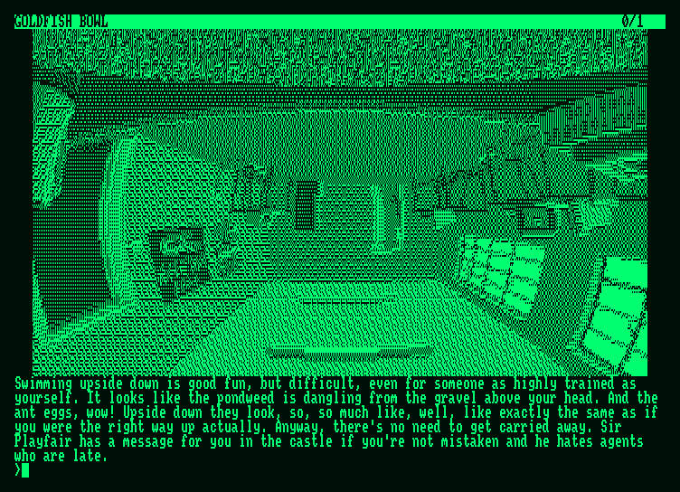 Fish (Amstrad PCW) screenshot: Game start