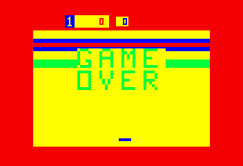 Brickyard / Clowns (Bally Astrocade) screenshot: Game over