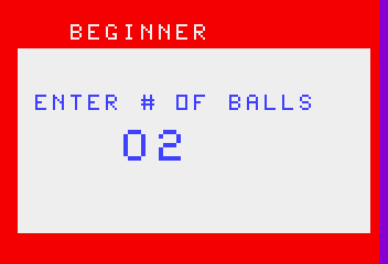 Brickyard / Clowns (Bally Astrocade) screenshot: Number of balls can be selected in both games