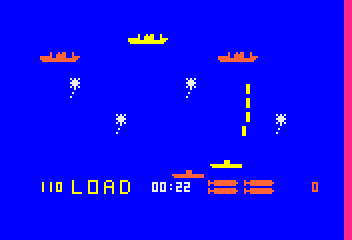 Sea Wolf / Missile (Bally Astrocade) screenshot: Sea Wolf - empty all shots to be sure of hitting