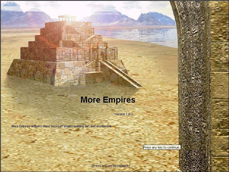 More Empires (Windows) screenshot: Once installed More Empires opens with this title screen