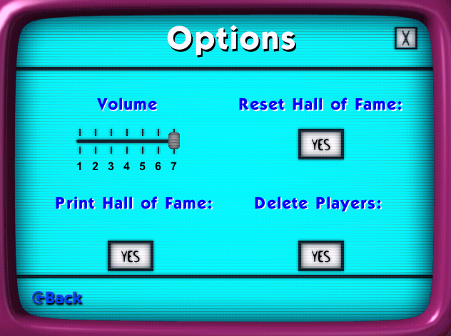 Brain Buster Quiz (Windows) screenshot: The game control options