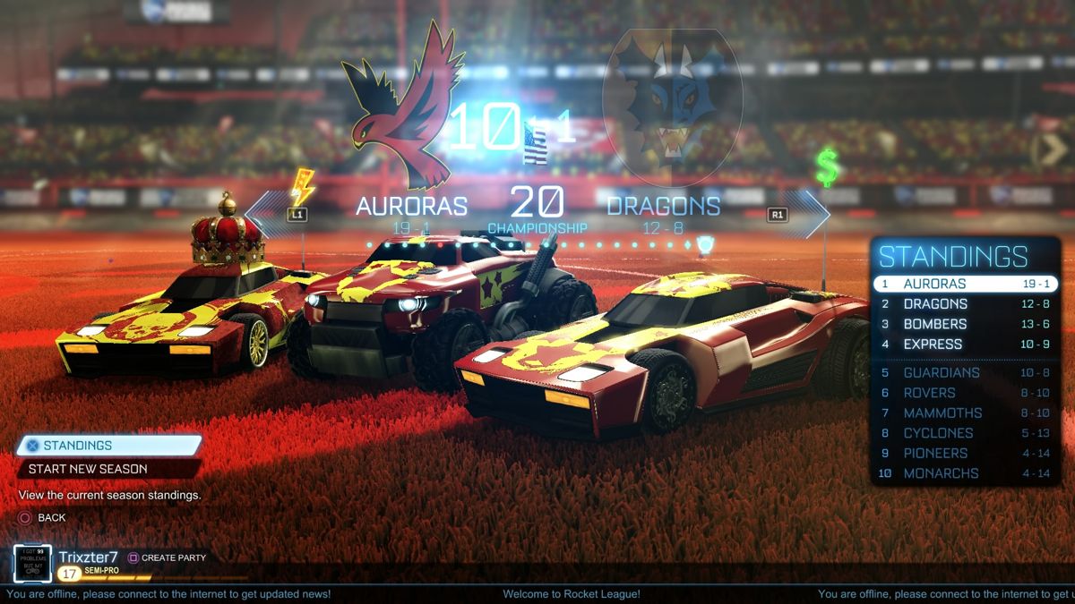 Screenshot of Rocket League (PlayStation 4, 2015) MobyGames