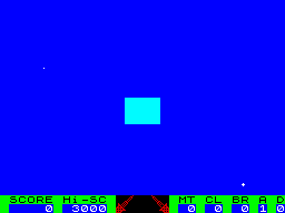 One for the Road / Mutations (ZX Spectrum) screenshot: Mutations - patrolling the space