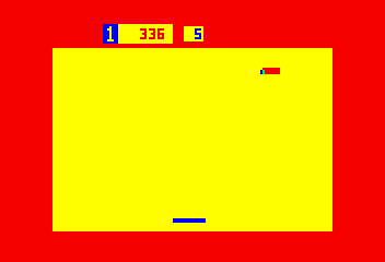 Brickyard / Clowns (Bally Astrocade) screenshot: Brickyard - hitting the final brick