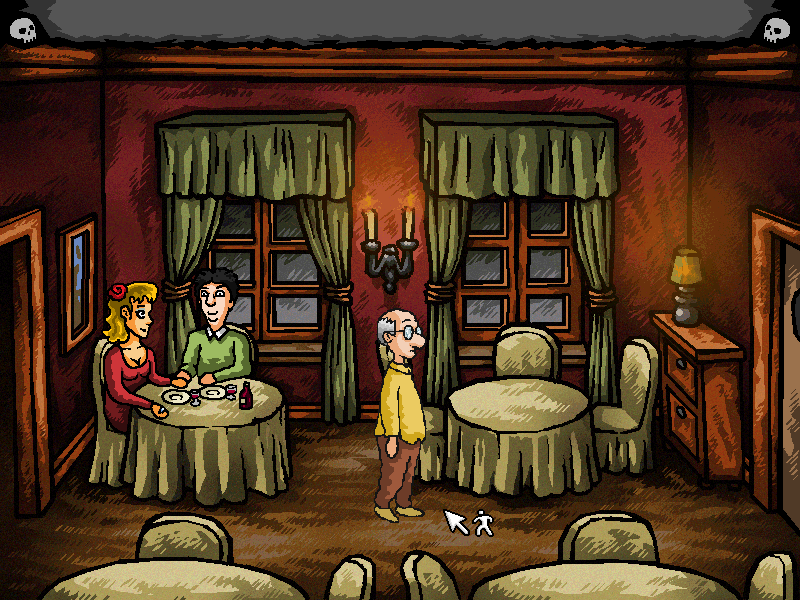 Donald Dowell and the Ghost of Barker Manor (Windows) screenshot: The hotel dining room