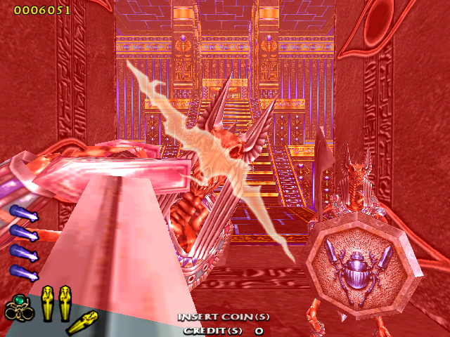 The Maze of the Kings (Arcade) screenshot: Getting stabbed