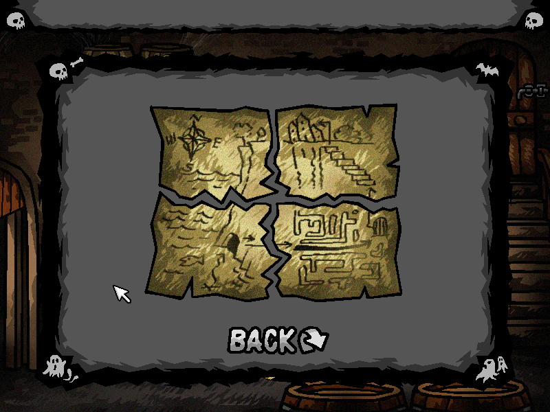 Donald Dowell and the Ghost of Barker Manor (Windows) screenshot: The whole map of access to the secret room