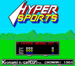 Hyper Sports (Arcade) screenshot: Title screen (American version)