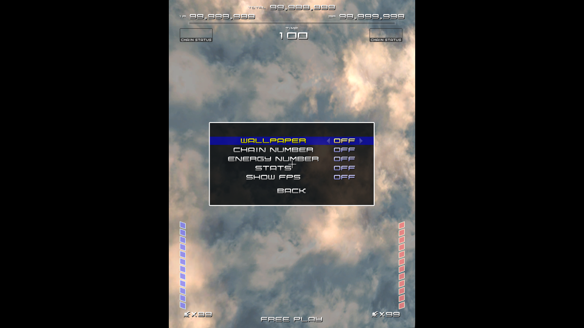 Ikaruga (Windows) screenshot: Interface display options