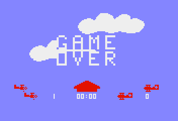 Red Baron / Panzer Attack (Bally Astrocade) screenshot: Red Baron - Game over