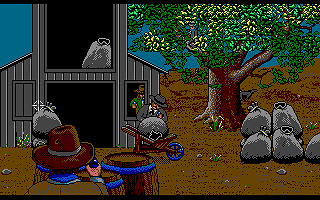 Billy the Kid (Amiga) screenshot: Duel on the farm