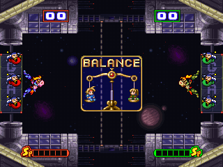 Harmful Park (PlayStation) screenshot: Let's try Punch Ball. You can choose v-warp, normal, crash, or bridge. This one is v-warp.