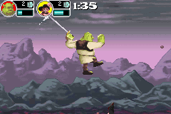 Shrek SuperSlam (Game Boy Advance) screenshot: Jump and Attack!