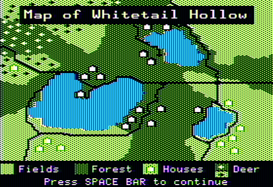 Oh, Deer! (Apple II) screenshot: Map of the area