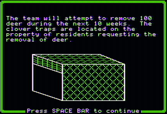 Oh, Deer! (Apple II) screenshot: Some traps being placed
