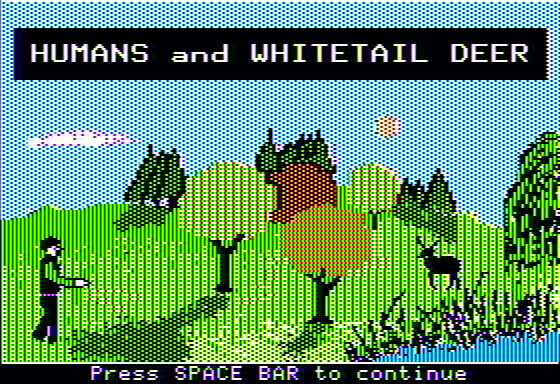 Oh, Deer! (Apple II) screenshot: Some graphics