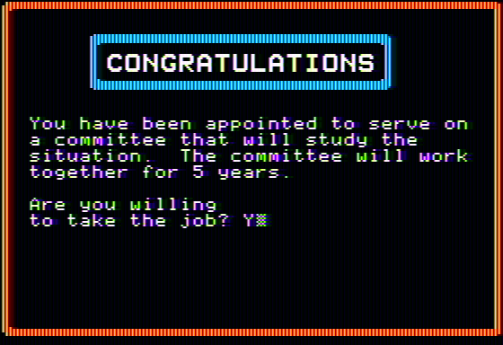Oh, Deer! (Apple II) screenshot: Taking the job