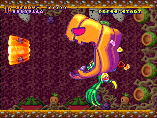 Harmful Park (PlayStation) screenshot: Versus the boss. I'm using a super attack, this one is nothing special.