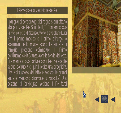 Versailles 1685 (PlayStation) screenshot: Il Risveglio e la Vestizione del Re