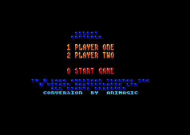 Double Dragon II: The Revenge (Amstrad CPC) screenshot: Main menu (64K version)