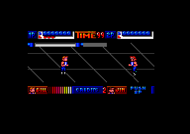 Double Dragon II: The Revenge (Amstrad CPC) screenshot: Game start (64K version)