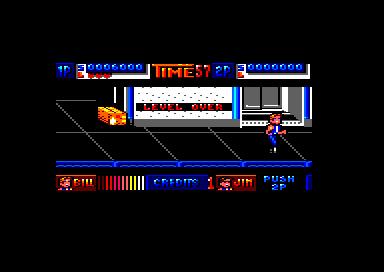 Double Dragon II: The Revenge (Amstrad CPC) screenshot: Level 1 finished (64K version)