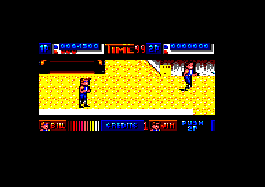 Double Dragon II: The Revenge (Amstrad CPC) screenshot: Level 3 start (64K version)