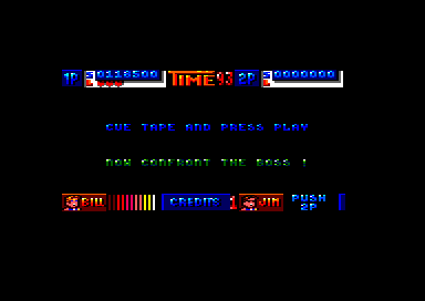 Double Dragon II: The Revenge (Amstrad CPC) screenshot: Loading the boss level (64K version)