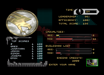 Command & Conquer (SEGA Saturn) screenshot: I think I did pretty well...