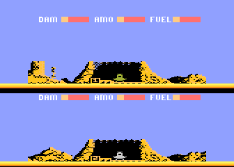 Protector (Atari 8-bit) screenshot: Starting at your base