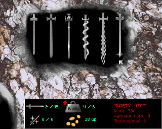 Tyran (Amiga) screenshot: Swords