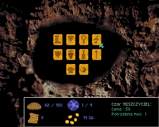 Tyran (Amiga) screenshot: Spell description