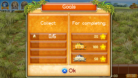 Farm Frenzy 3 (PSP) screenshot: Goals list
