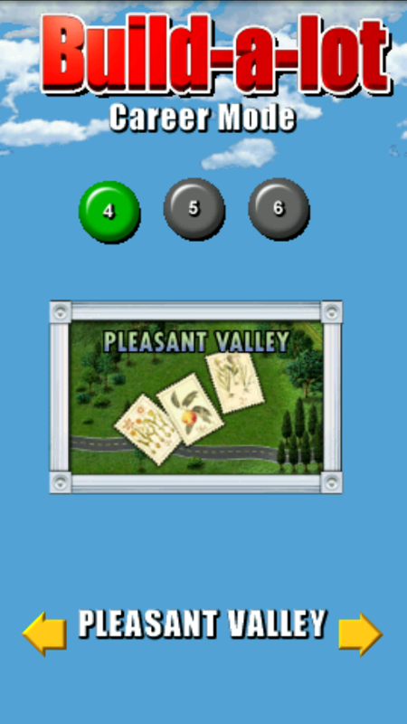 Build-a-lot (Android) screenshot: Career mode: Pleasant Valley
