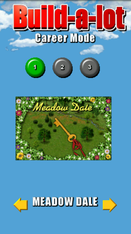 Build-a-lot (Android) screenshot: Career mode: Meadow Dale
