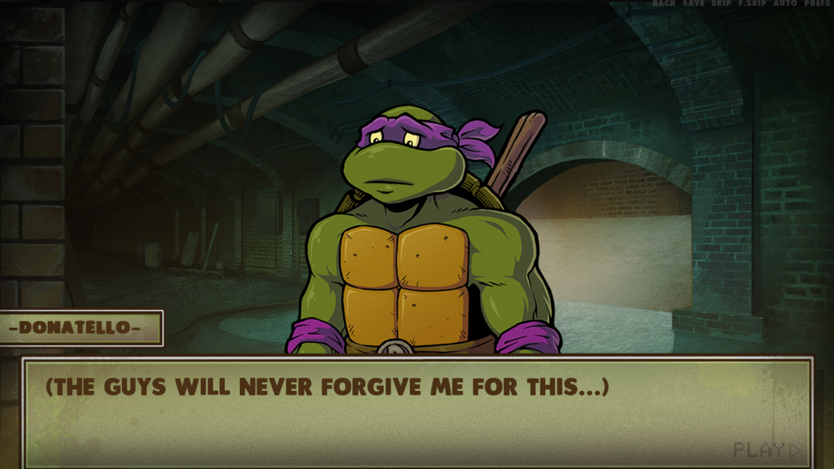 Mating Season (Windows) screenshot: Donatello, the first to encounter April