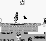 Swamp Thing (Game Boy) screenshot: Falling in the water means instant death