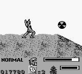 Swamp Thing (Game Boy) screenshot: Shoot the nuke before it touches you