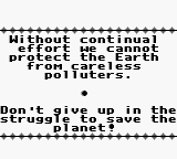 Swamp Thing (Game Boy) screenshot: Game Over